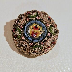 Antique Micro Mosaic Brooch Italy